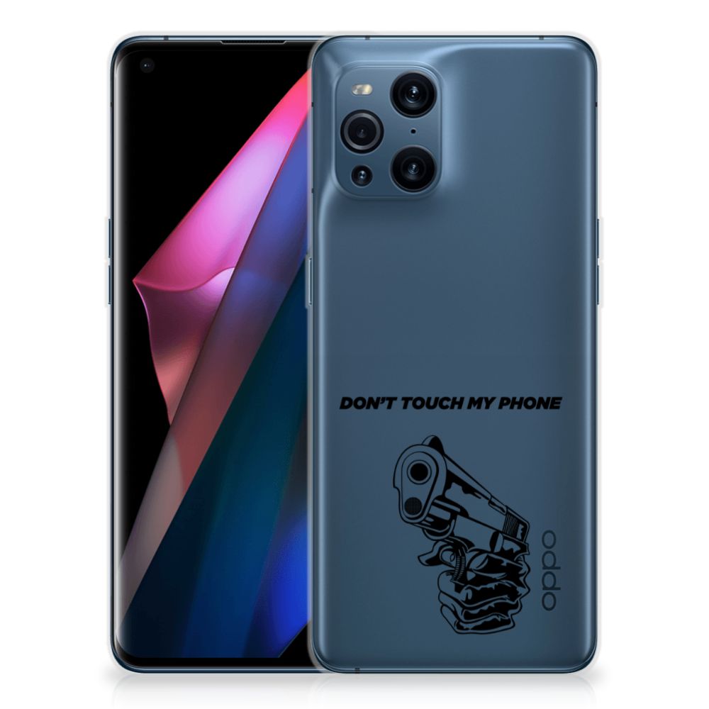 OPPO Find X3 | X3 Pro Silicone-hoesje Gun Don't Touch My Phone