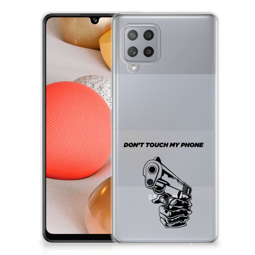Samsung Galaxy A42 Silicone-hoesje Gun Don't Touch My Phone