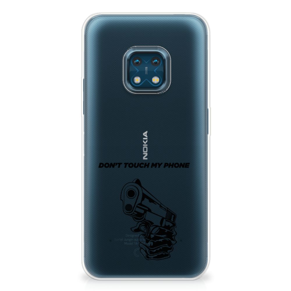 Nokia XR20 Silicone-hoesje Gun Don't Touch My Phone