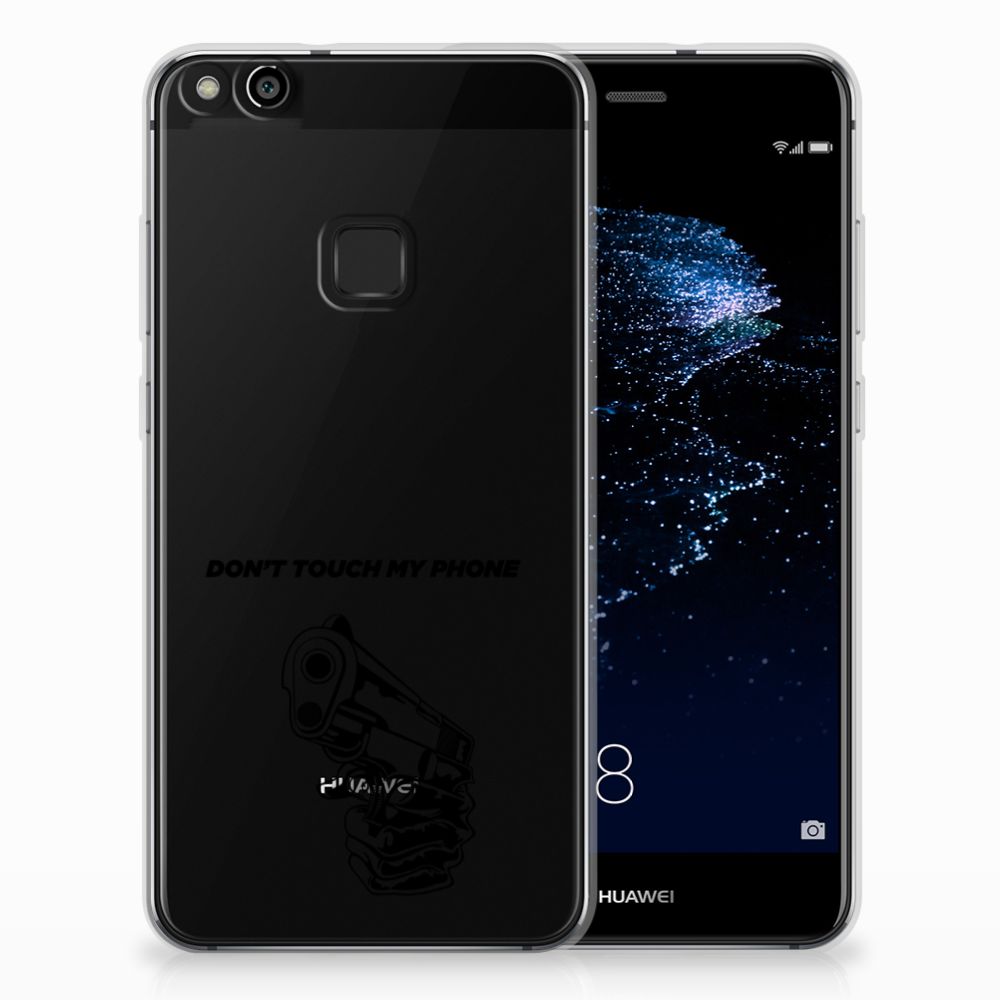 Huawei P10 Lite Silicone-hoesje Gun Don't Touch My Phone