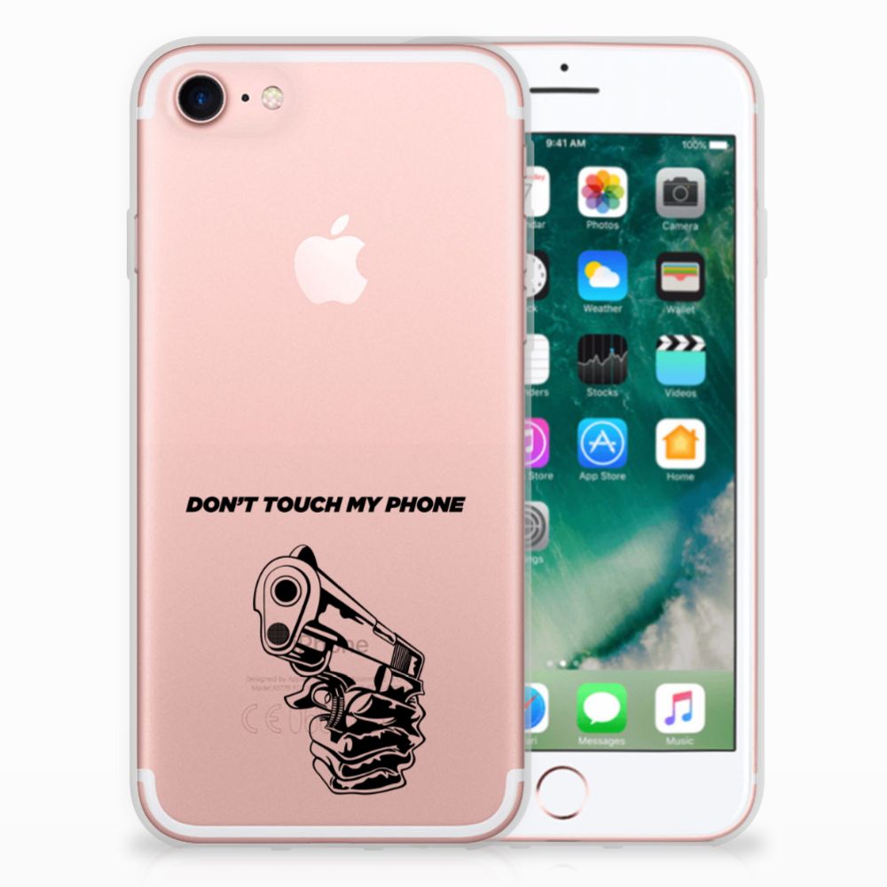 iPhone SE 2022 | SE 2020 | 8 | 7 Silicone-hoesje Gun Don't Touch My Phone