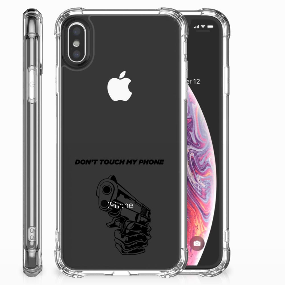 Apple iPhone Xs Max Anti Shock Case Gun Don't Touch My Phone
