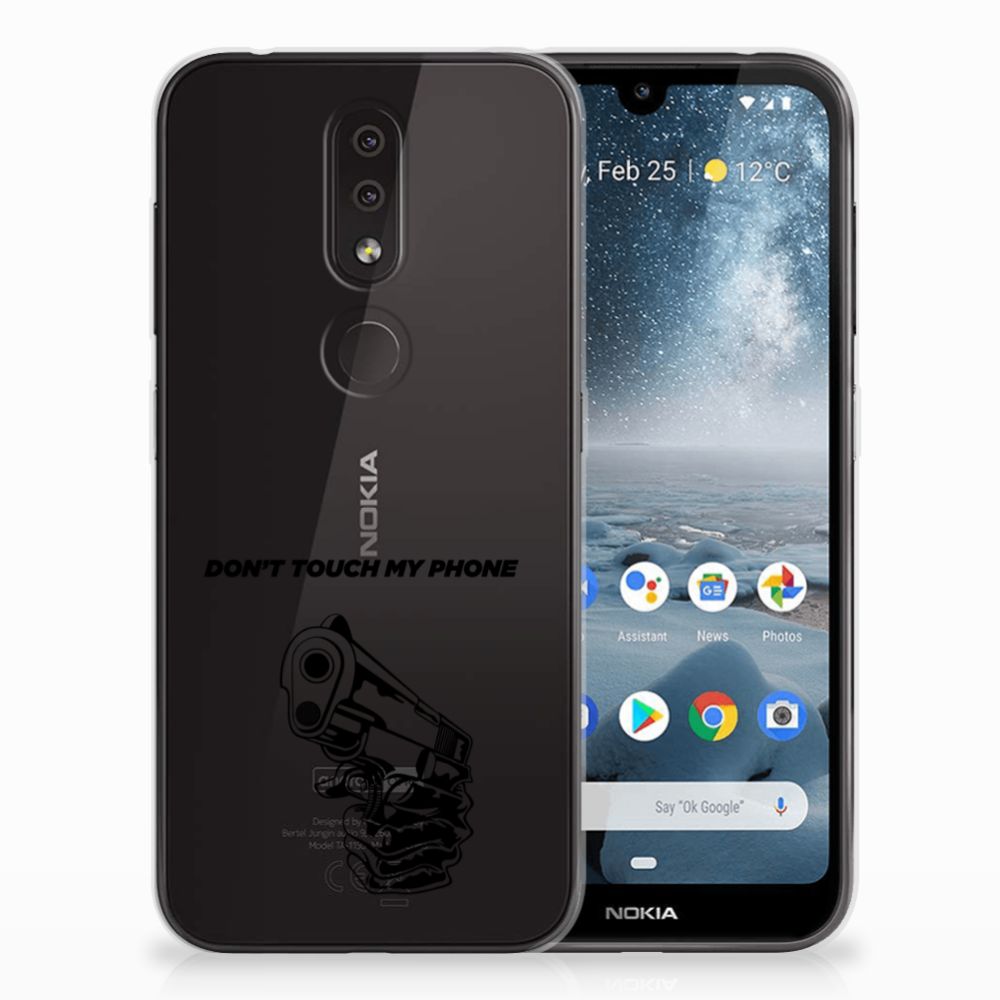 Nokia 4.2 Silicone-hoesje Gun Don't Touch My Phone