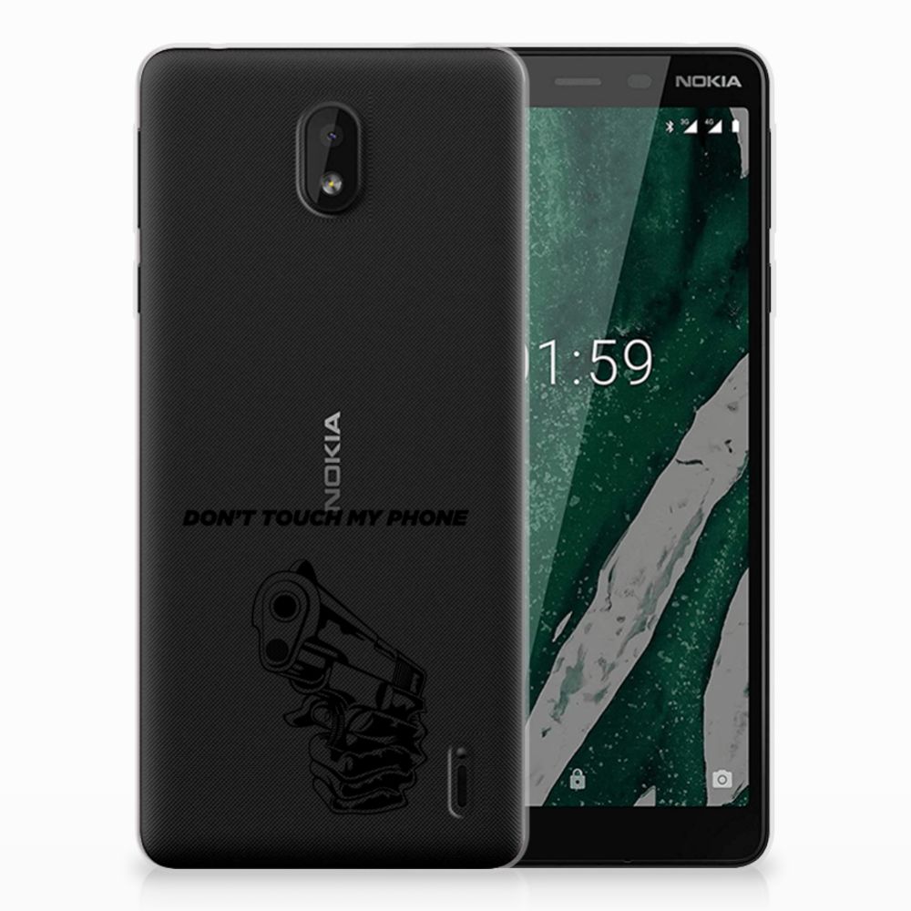 Nokia 1 Plus Silicone-hoesje Gun Don't Touch My Phone