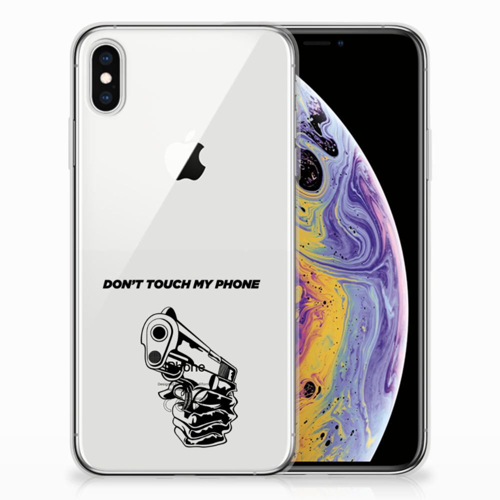 Apple iPhone Xs Max Silicone-hoesje Gun Don't Touch My Phone