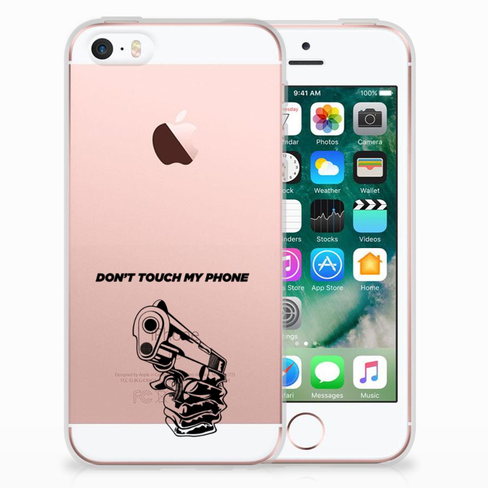 Apple iPhone SE | 5S Silicone-hoesje Gun Don't Touch My Phone