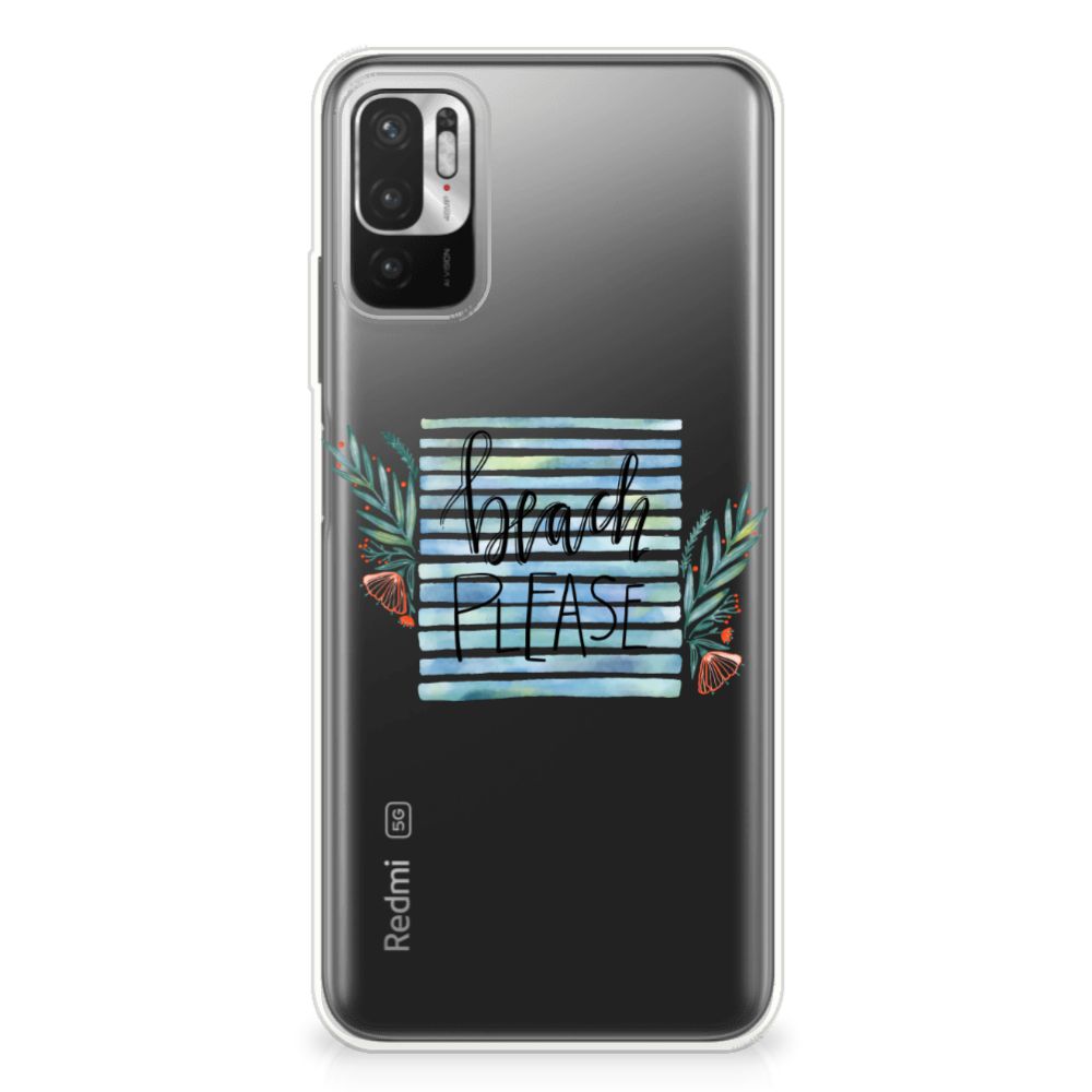 Xiaomi Redmi Note 10/10T 5G | Poco M3 Pro Telefoonhoesje met Naam Boho Beach