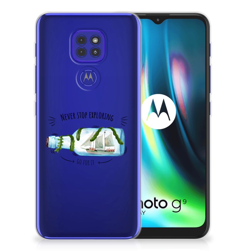 Motorola Moto G9 Play | E7 Plus Telefoonhoesje met Naam Boho Bottle