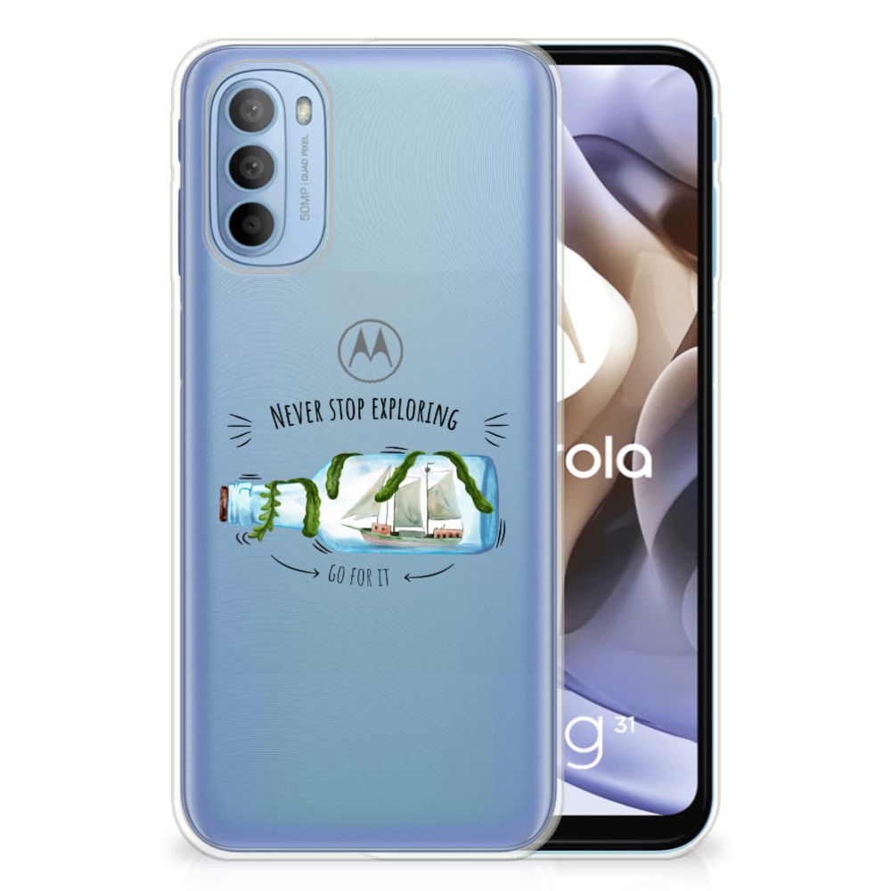 Motorola Moto G31 | G41 Telefoonhoesje met Naam Boho Bottle