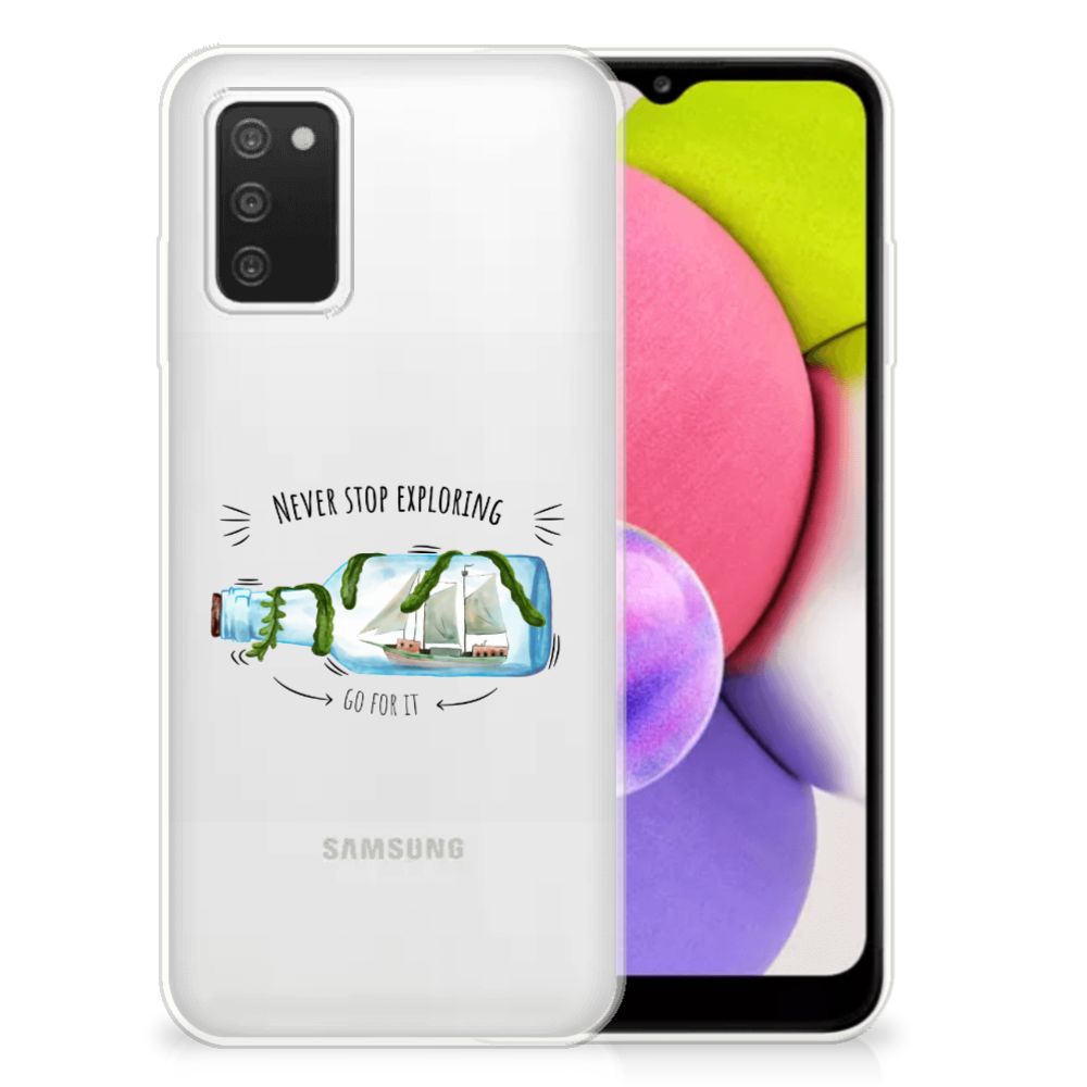 Samsung Galaxy A03S Telefoonhoesje met Naam Boho Bottle