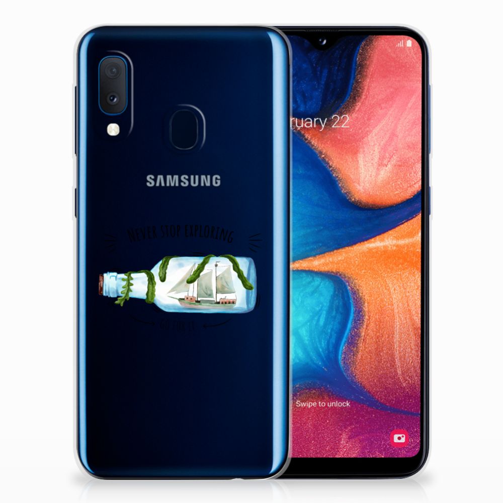 Samsung Galaxy A20e Telefoonhoesje met Naam Boho Bottle