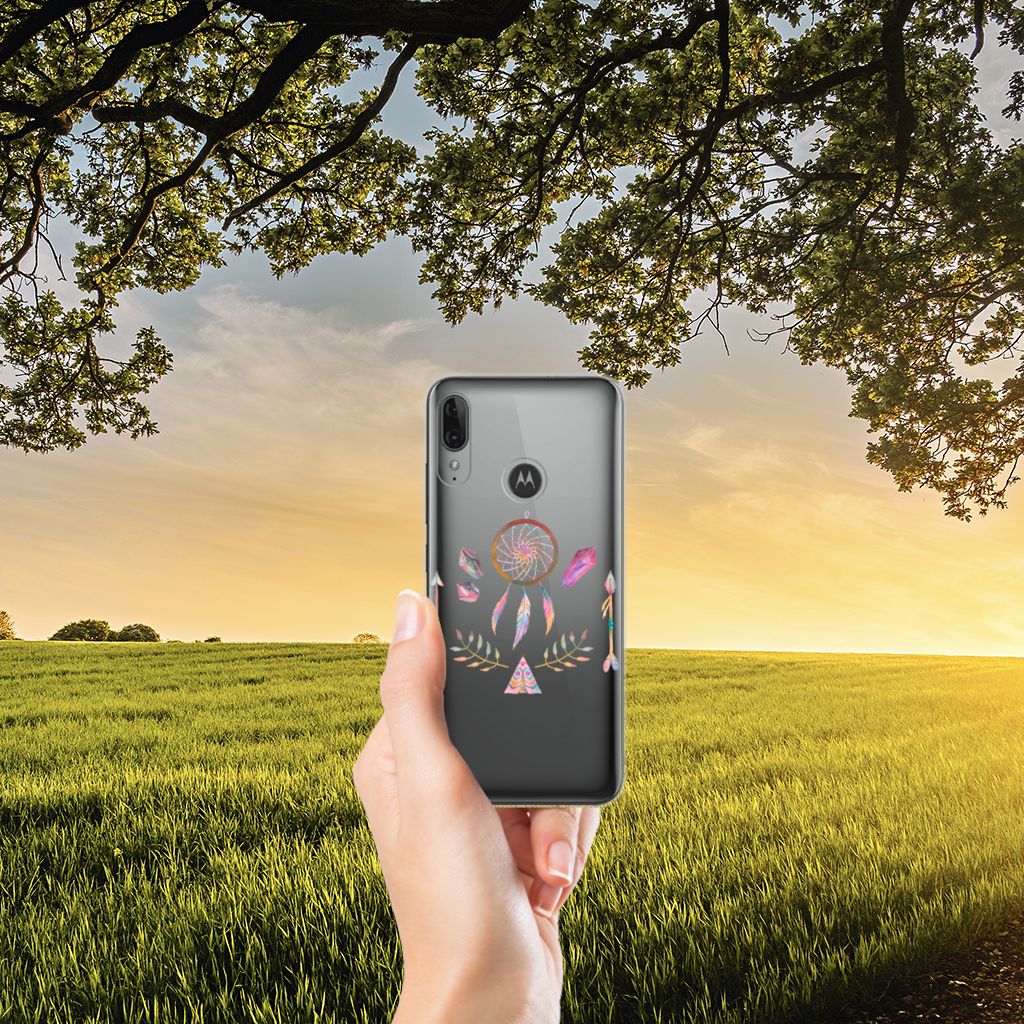 Motorola Moto E6 Plus Telefoonhoesje met Naam Boho Dreamcatcher