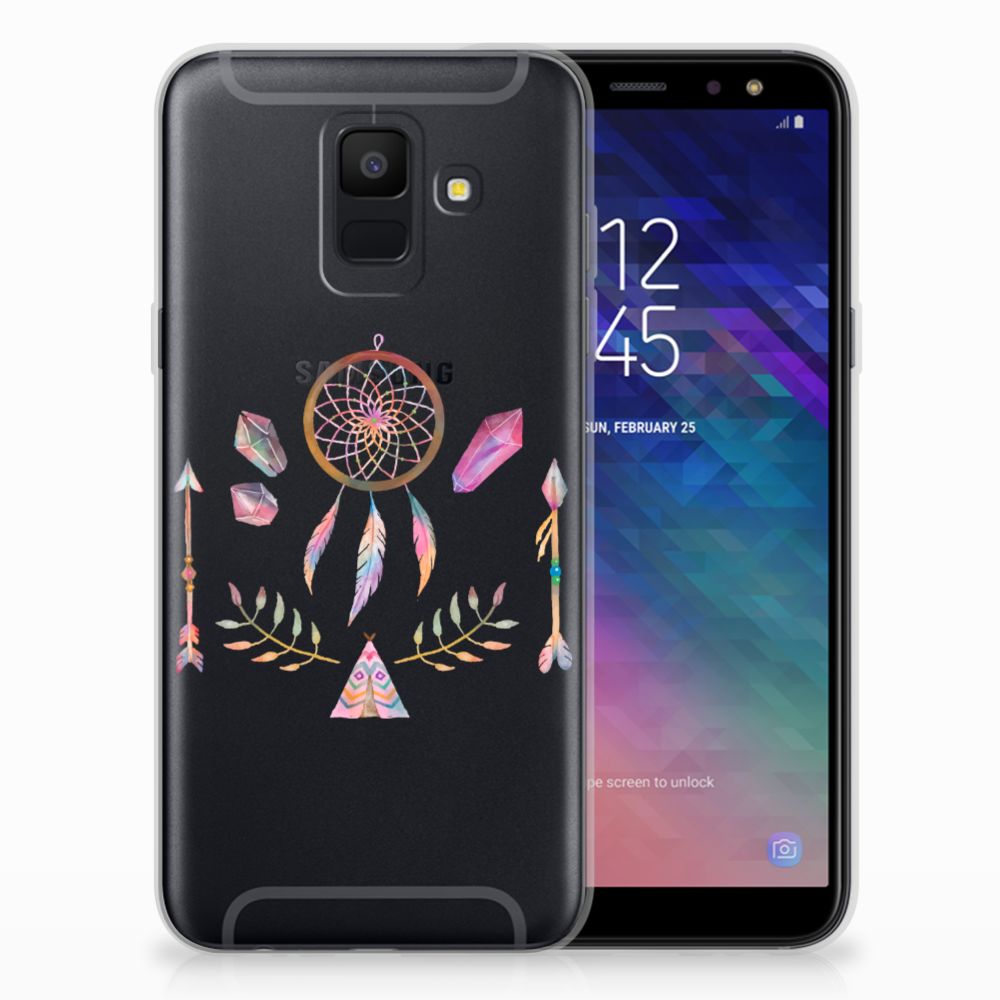 Samsung Galaxy A6 (2018) Telefoonhoesje met Naam Boho Dreamcatcher