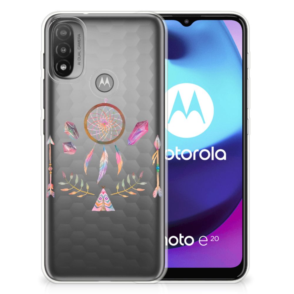 Motorola Moto E20 | E40 Telefoonhoesje met Naam Boho Dreamcatcher