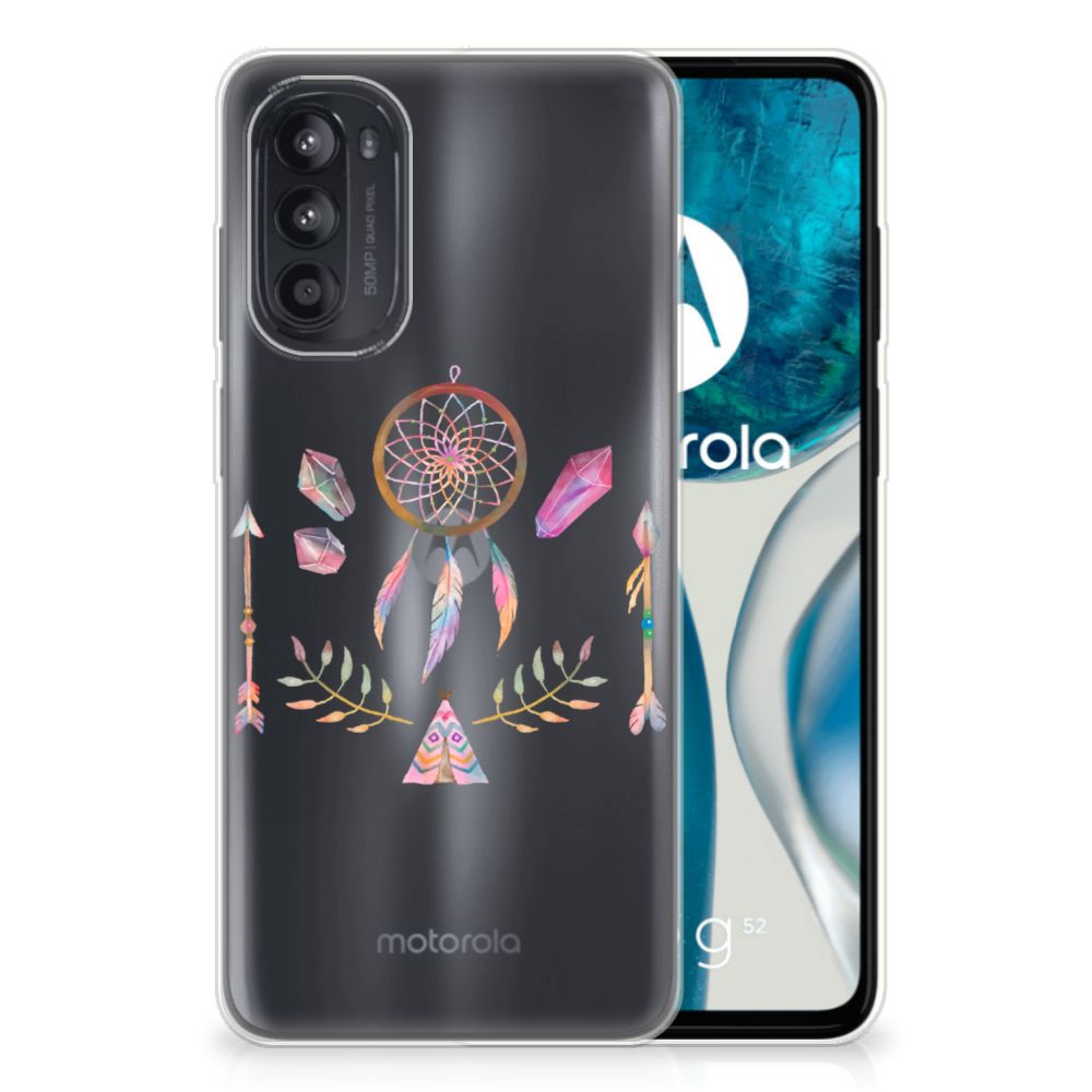 Motorola Moto G52/G82 Telefoonhoesje met Naam Boho Dreamcatcher