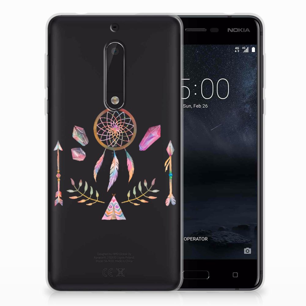 Nokia 5 Telefoonhoesje met Naam Boho Dreamcatcher
