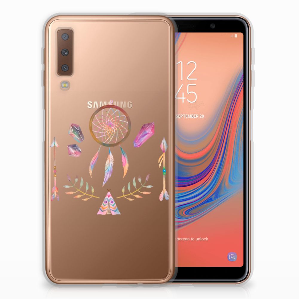 Samsung Galaxy A7 (2018) Telefoonhoesje met Naam Boho Dreamcatcher