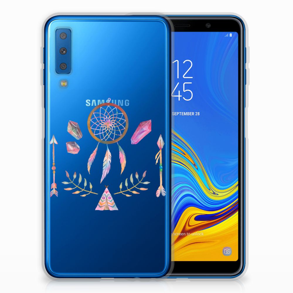 Samsung Galaxy A7 (2018) Telefoonhoesje met Naam Boho Dreamcatcher