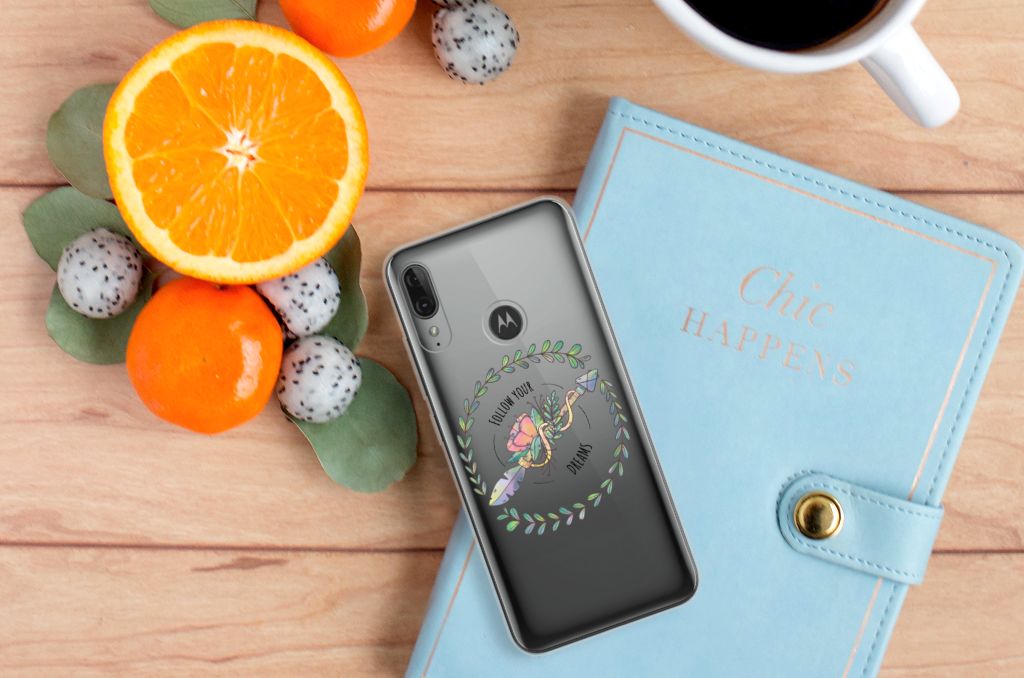 Motorola Moto E6 Plus Telefoonhoesje met Naam Boho Dreams