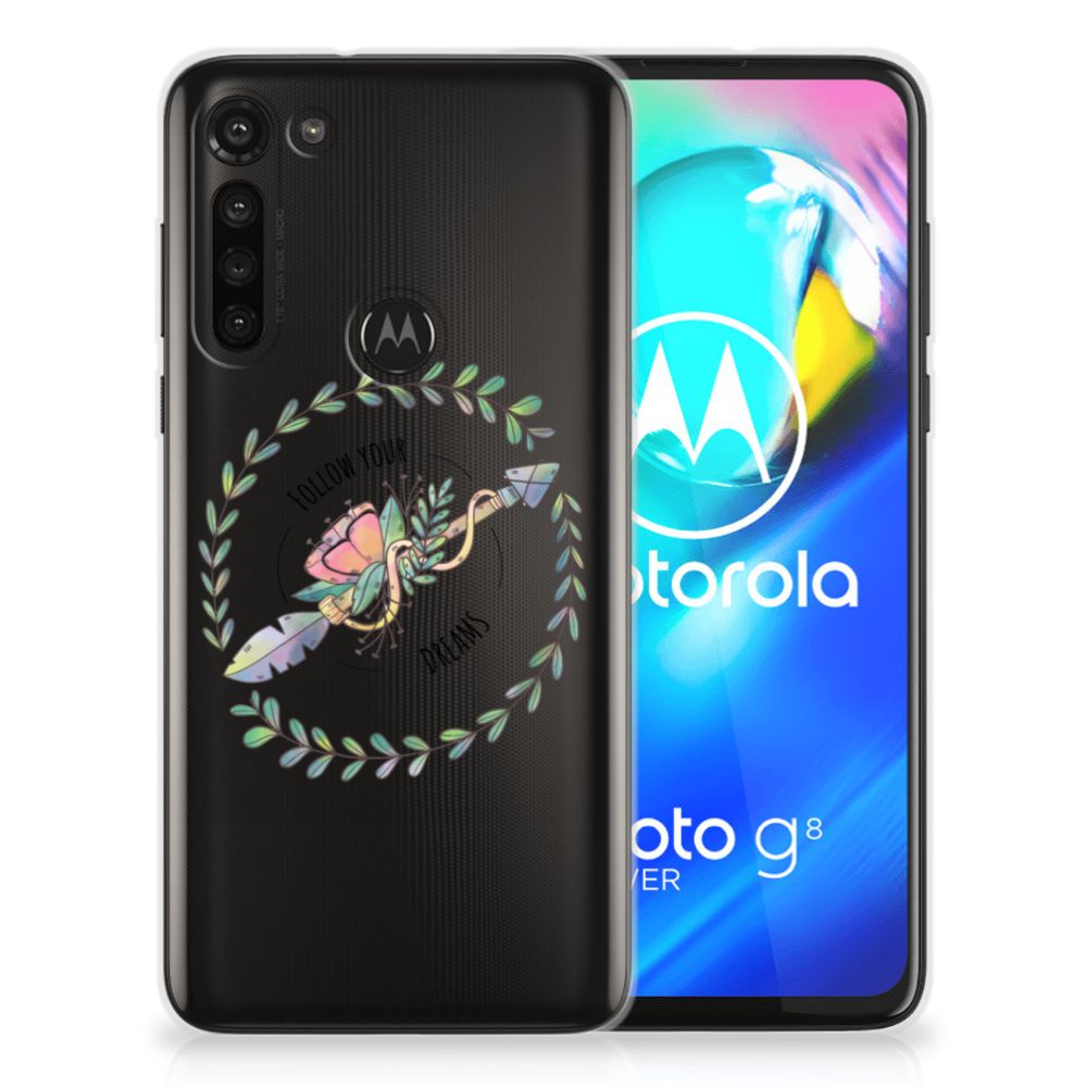 Motorola Moto G8 Power Telefoonhoesje met Naam Boho Dreams