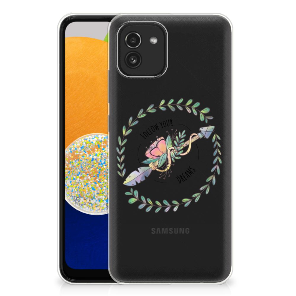 Samsung Galaxy A03 Telefoonhoesje met Naam Boho Dreams