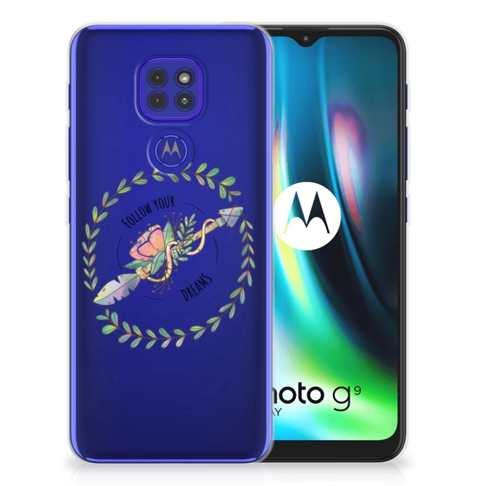 Motorola Moto G9 Play | E7 Plus Telefoonhoesje met Naam Boho Dreams