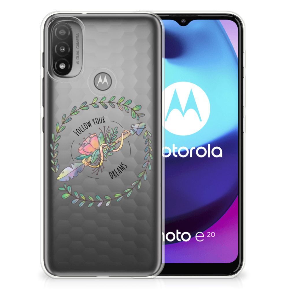 Motorola Moto E20 | E40 Telefoonhoesje met Naam Boho Dreams