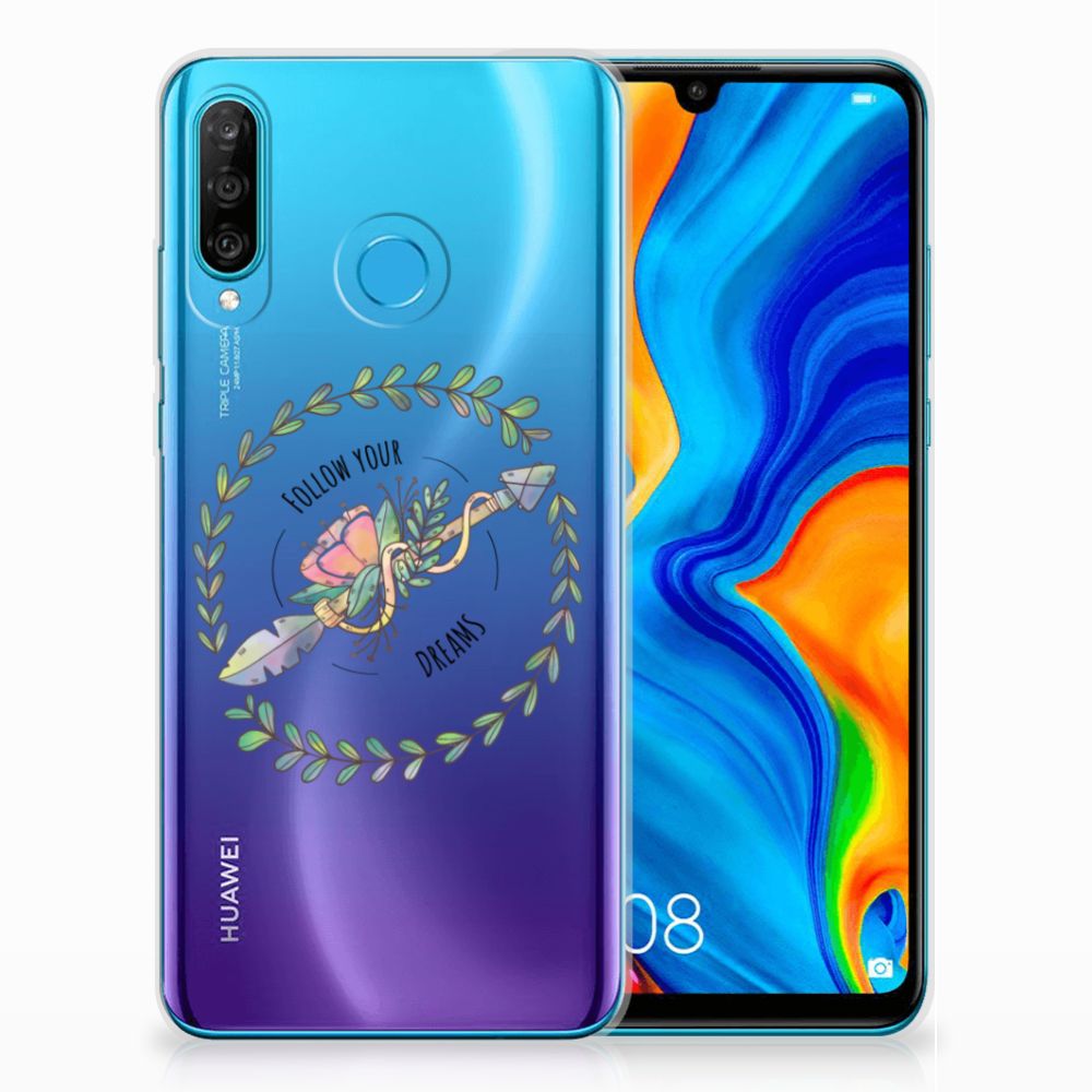 Huawei P30 Lite Telefoonhoesje met Naam Boho Dreams