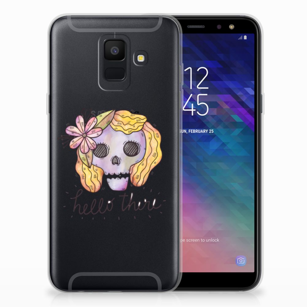 Silicone Back Case Samsung Galaxy A6 (2018) Boho Skull
