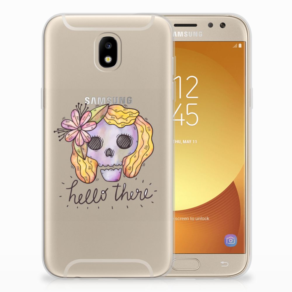 Silicone Back Case Samsung Galaxy J5 2017 Boho Skull