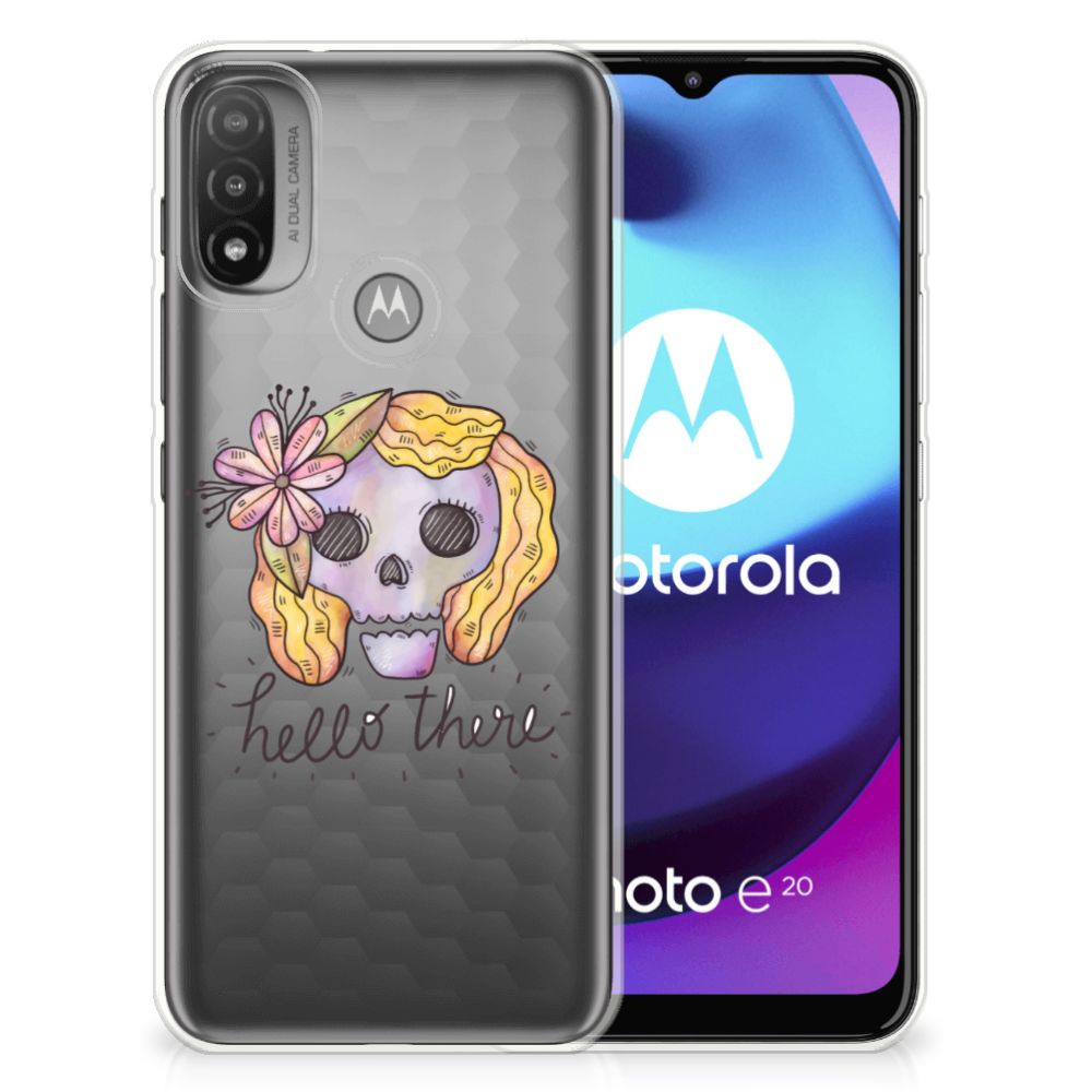 Silicone Back Case Motorola Moto E20 | E40 Boho Skull