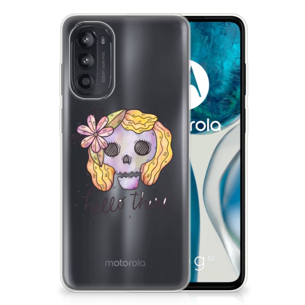 Silicone Back Case Motorola Moto G52/G82 Boho Skull