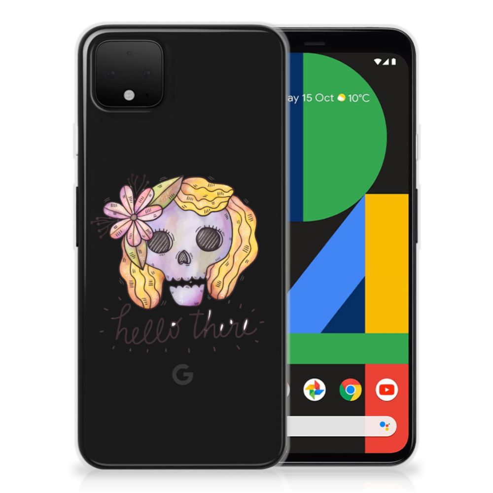 Silicone Back Case Google Pixel 4 XL Boho Skull