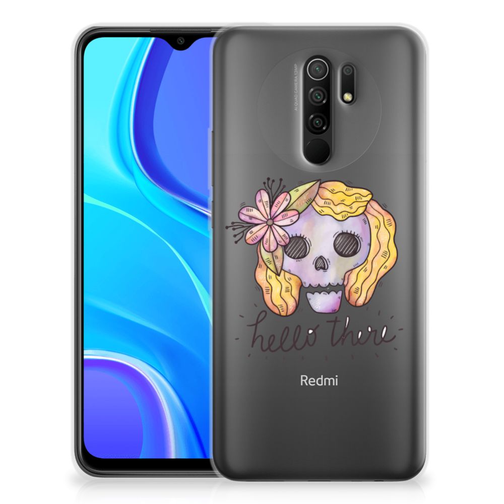 Silicone Back Case Xiaomi Redmi 9 Boho Skull