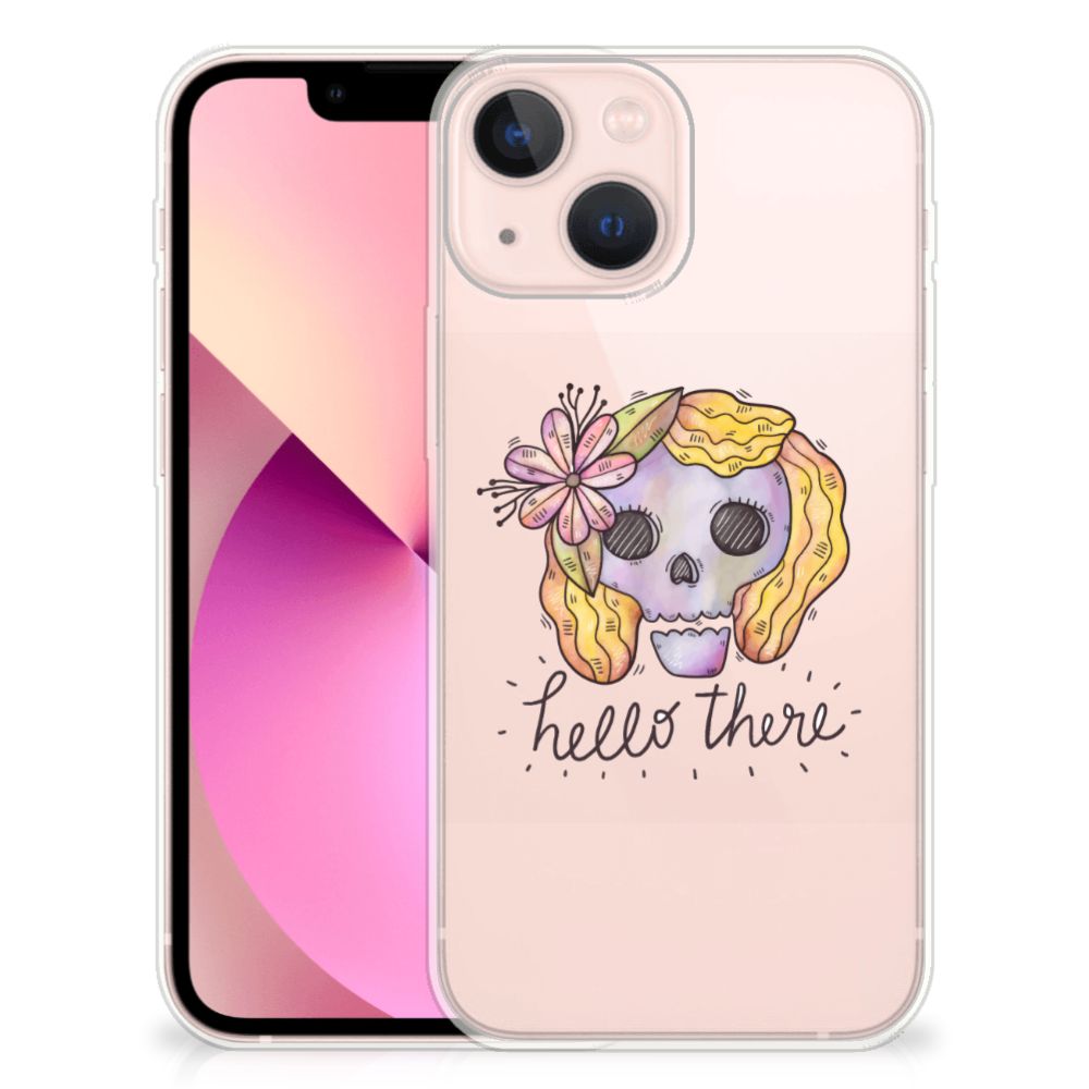 Silicone Back Case iPhone 13 mini Boho Skull