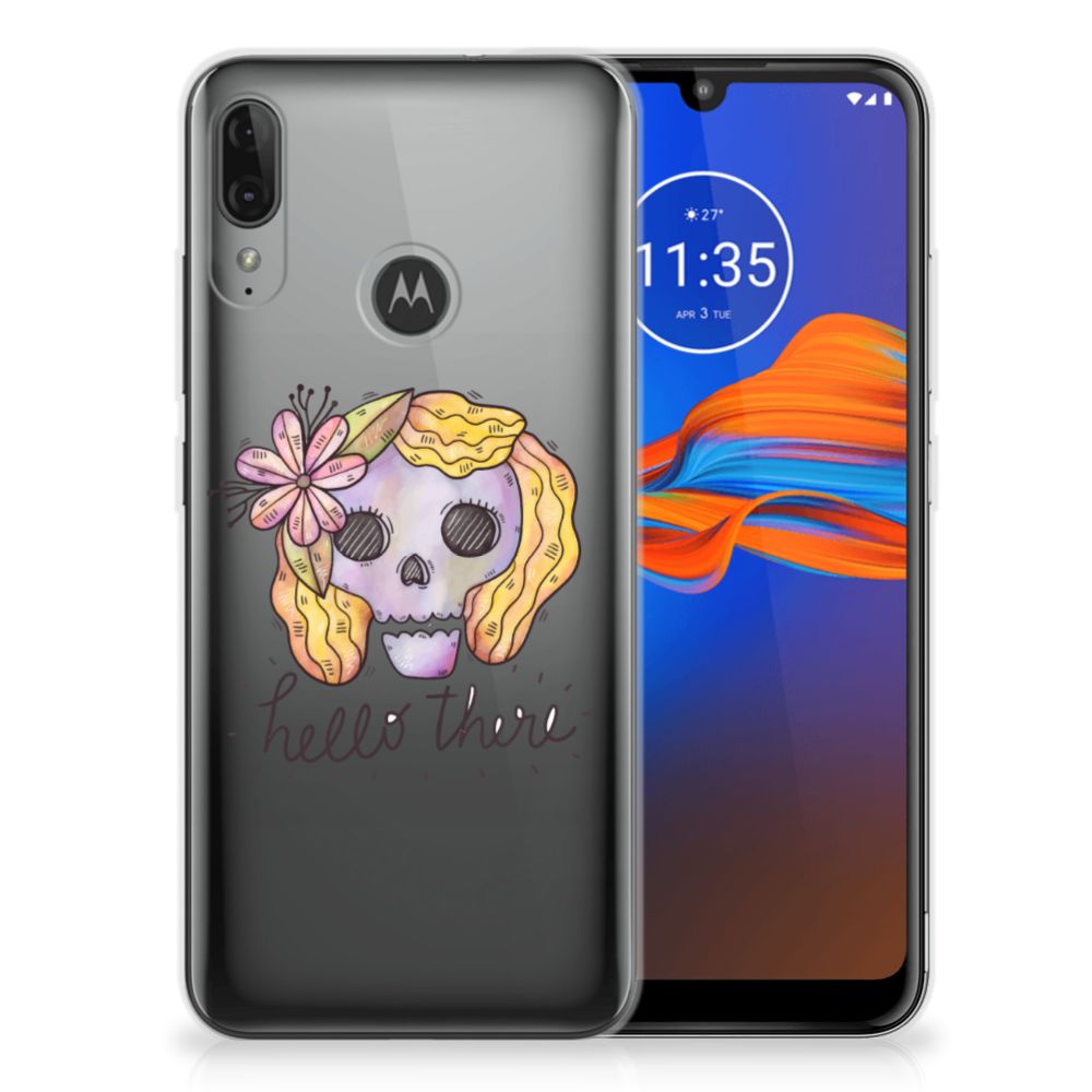 Silicone Back Case Motorola Moto E6 Plus Boho Skull