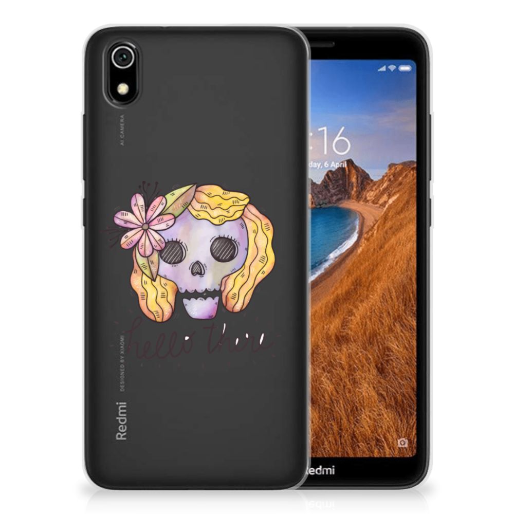 Silicone Back Case Xiaomi Redmi 7A Boho Skull