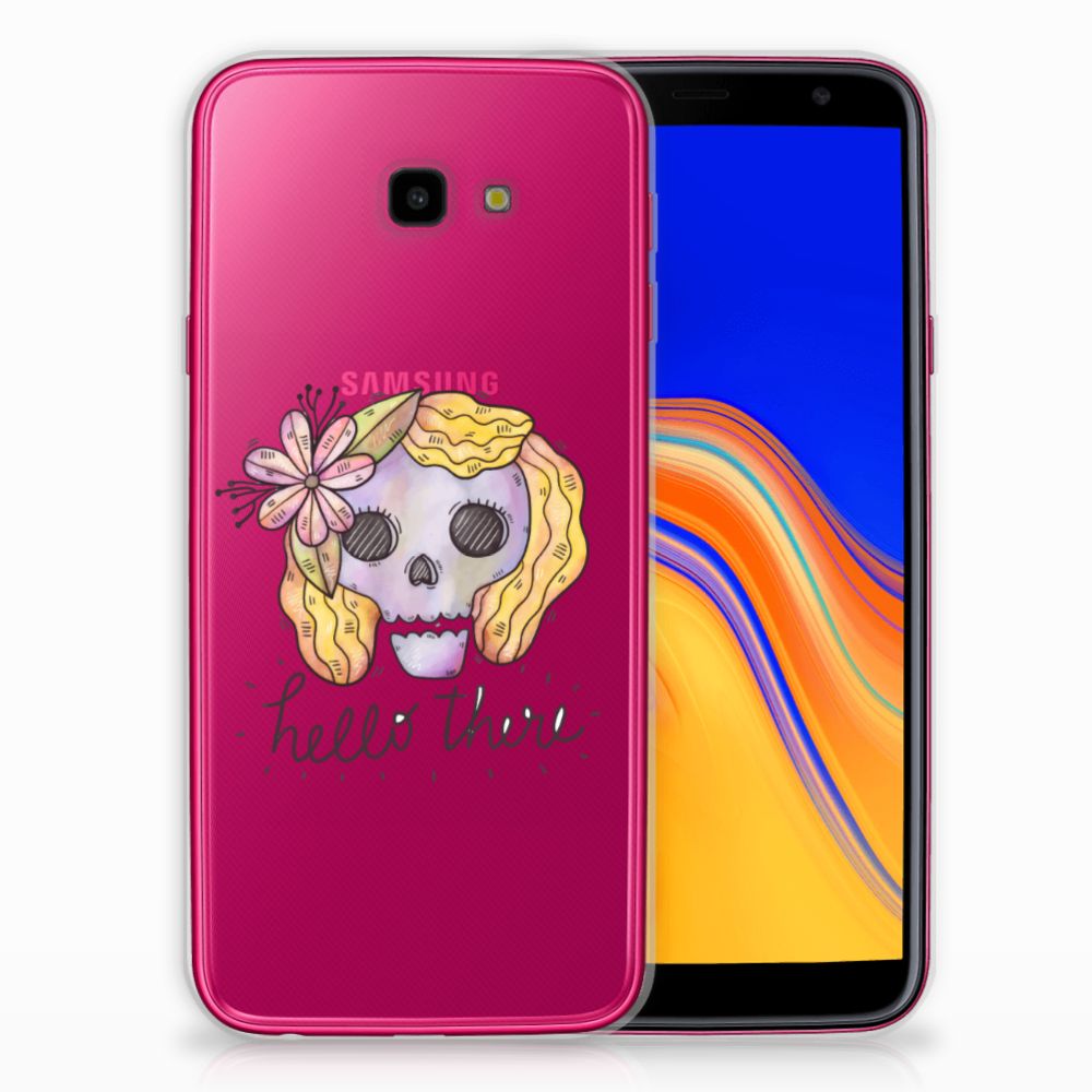 Silicone Back Case Samsung Galaxy J4 Plus (2018) Boho Skull