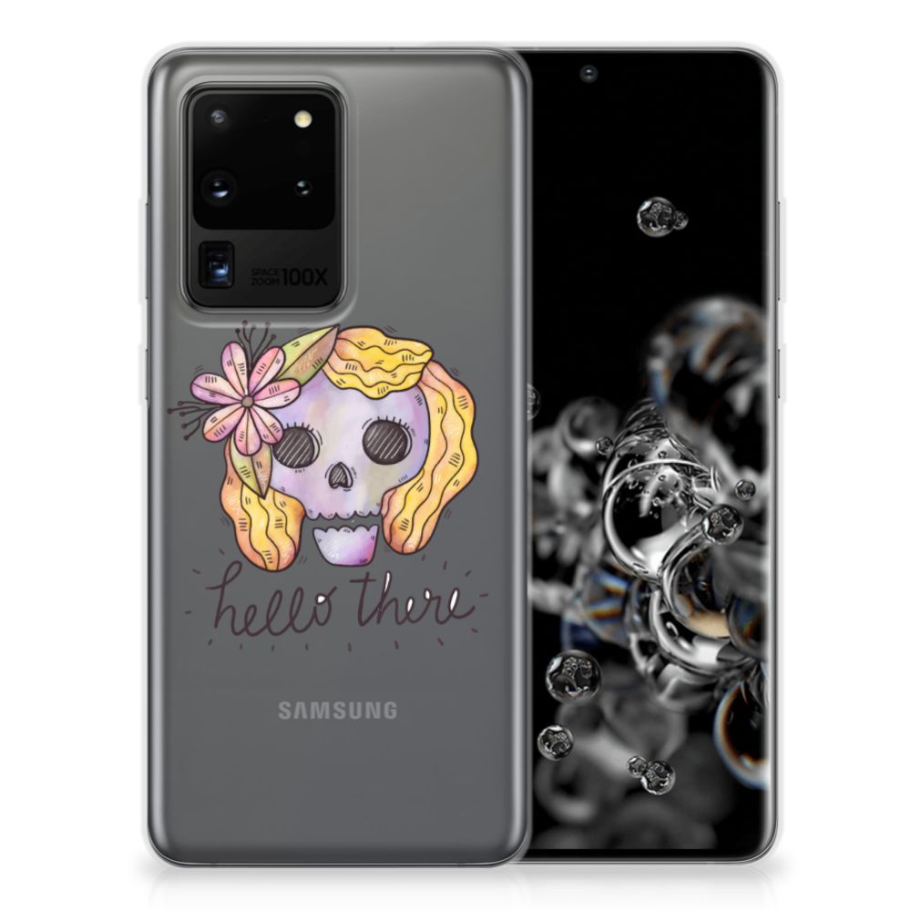 Silicone Back Case Samsung Galaxy S20 Ultra Boho Skull