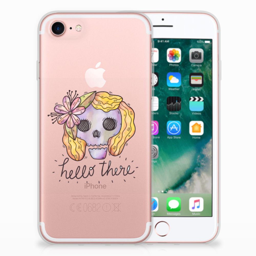 Silicone Back Case iPhone SE 2022 | SE 2020 | 8 | 7 Boho Skull