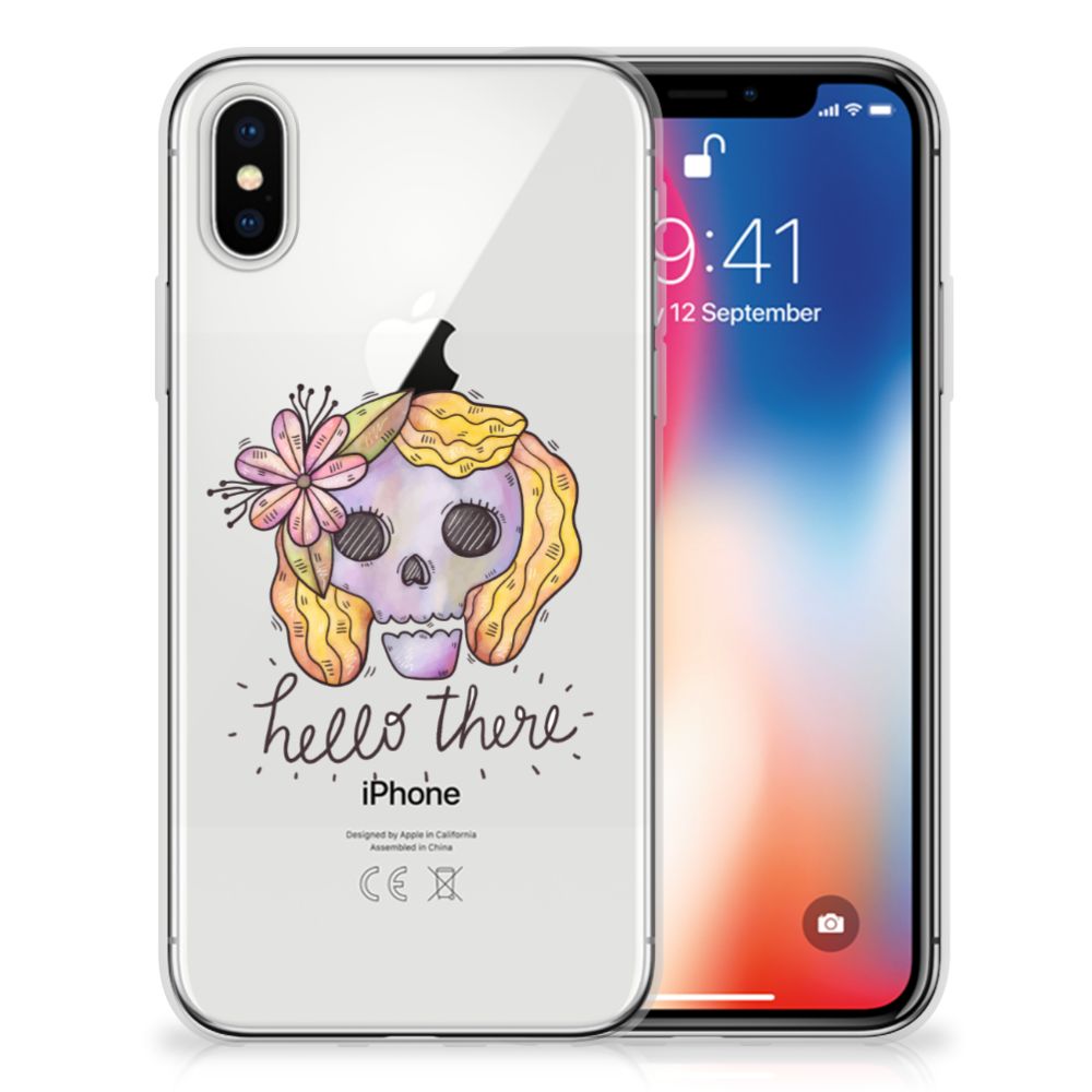 Silicone Back Case Apple iPhone X | Xs Boho Skull