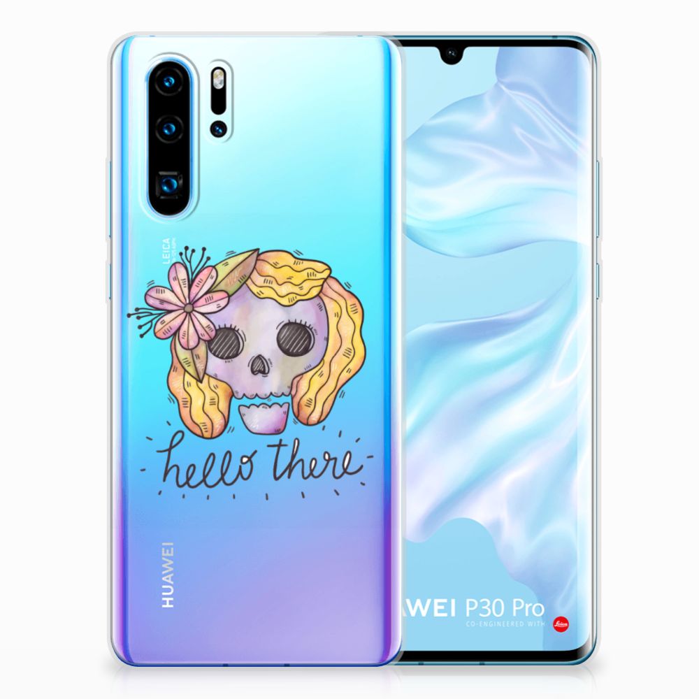 Silicone Back Case Huawei P30 Pro Boho Skull