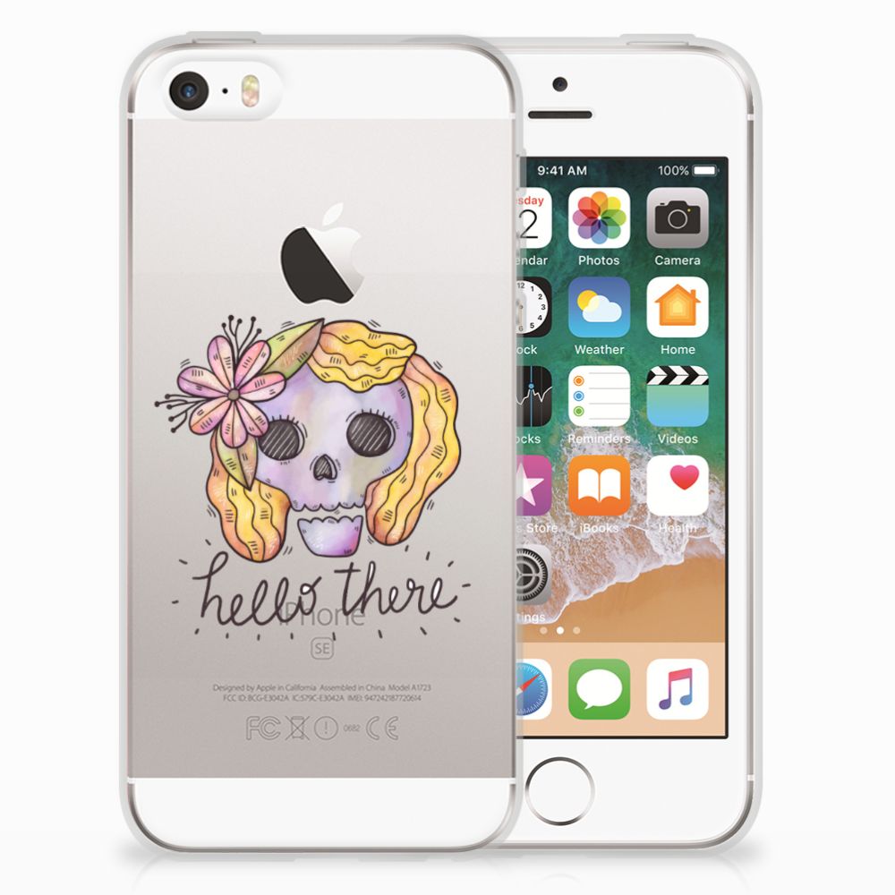 Silicone Back Case Apple iPhone SE | 5S Boho Skull