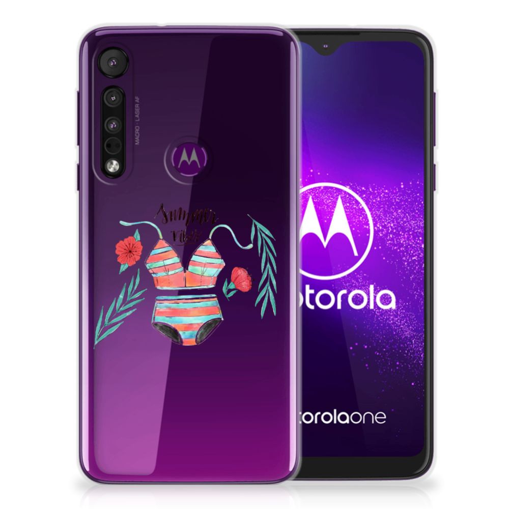 Motorola One Macro Telefoonhoesje met Naam Boho Summer