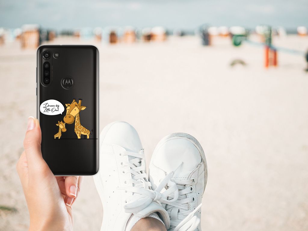 Motorola Moto G8 Power Telefoonhoesje met Naam Giraffe