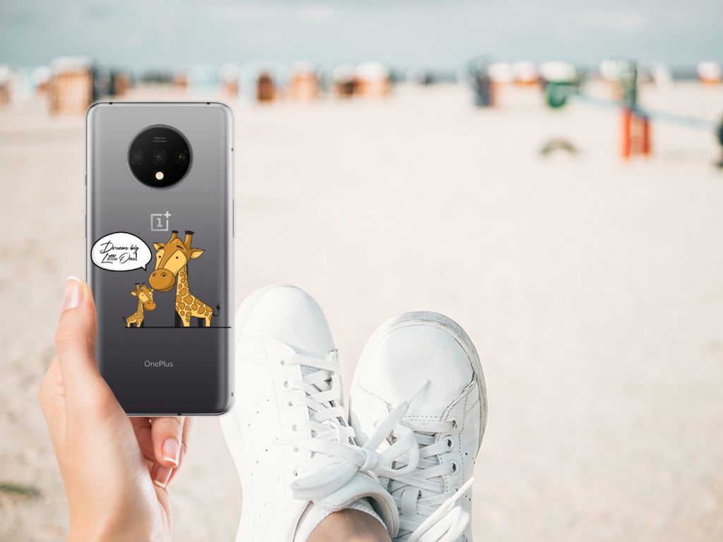 OnePlus 7T Telefoonhoesje met Naam Giraffe
