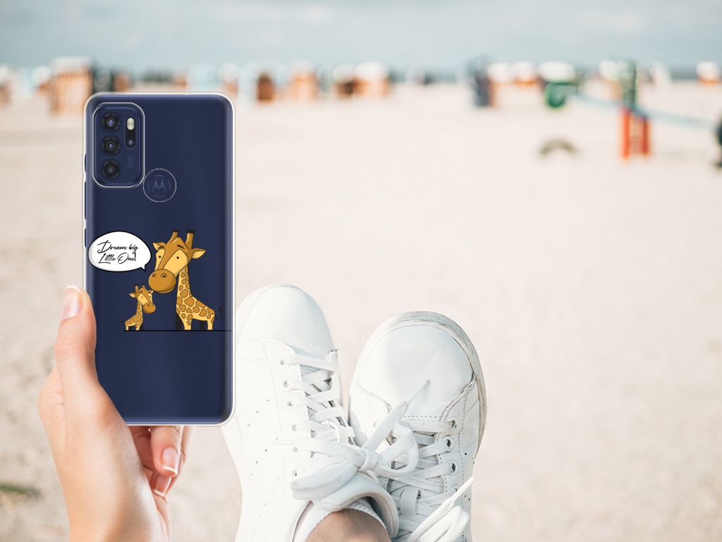Motorola Moto G60s Telefoonhoesje met Naam Giraffe