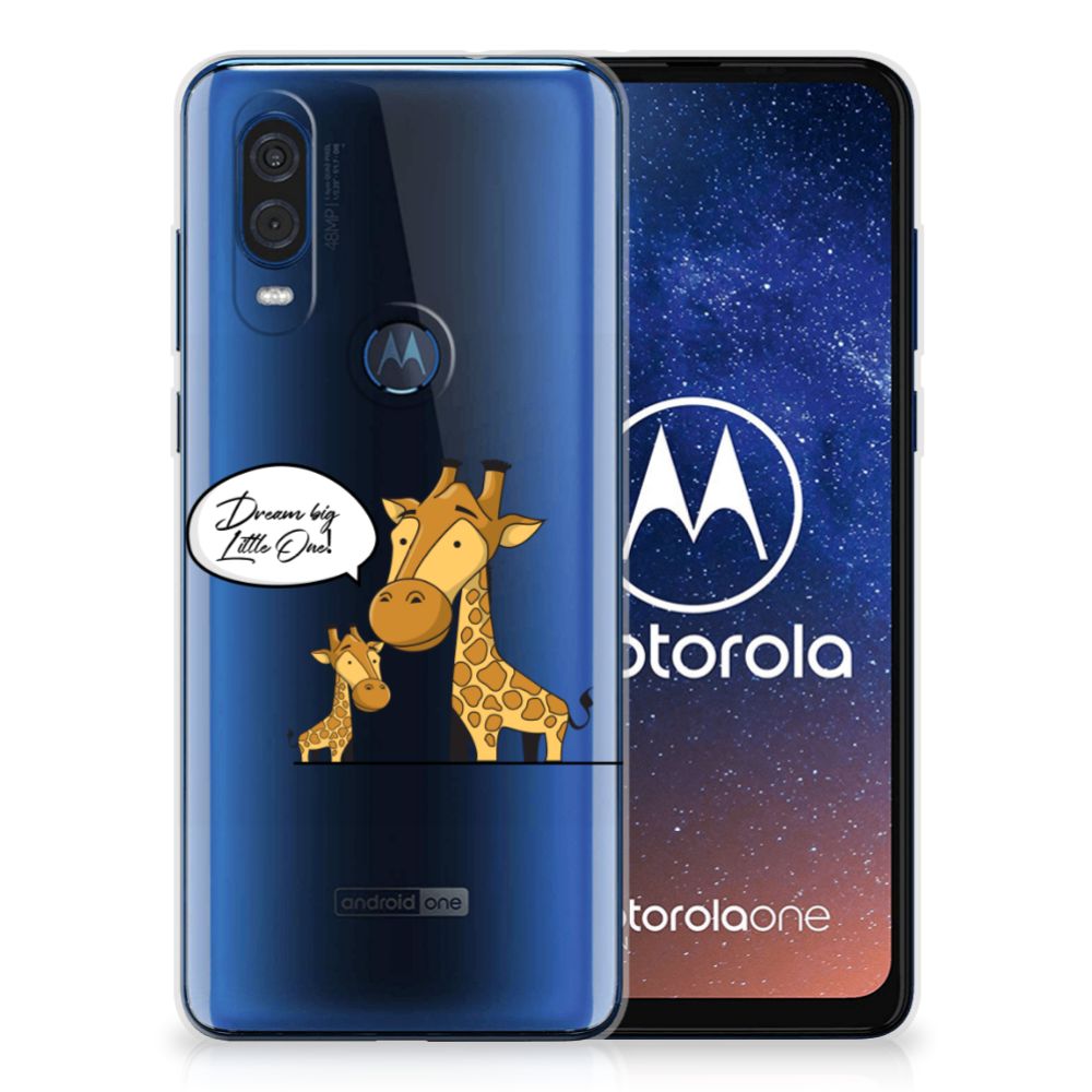 Motorola One Vision Telefoonhoesje met Naam Giraffe