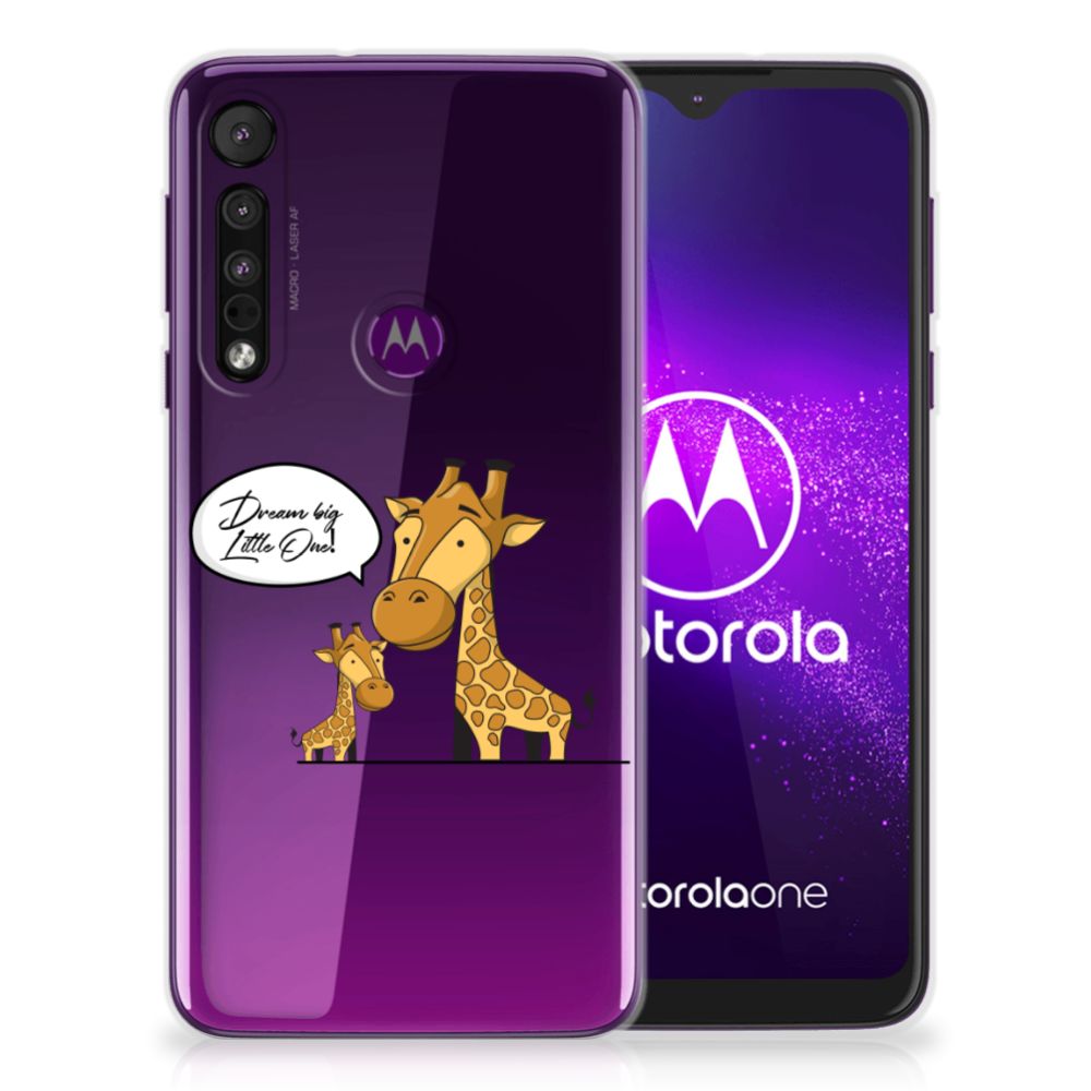 Motorola One Macro Telefoonhoesje met Naam Giraffe