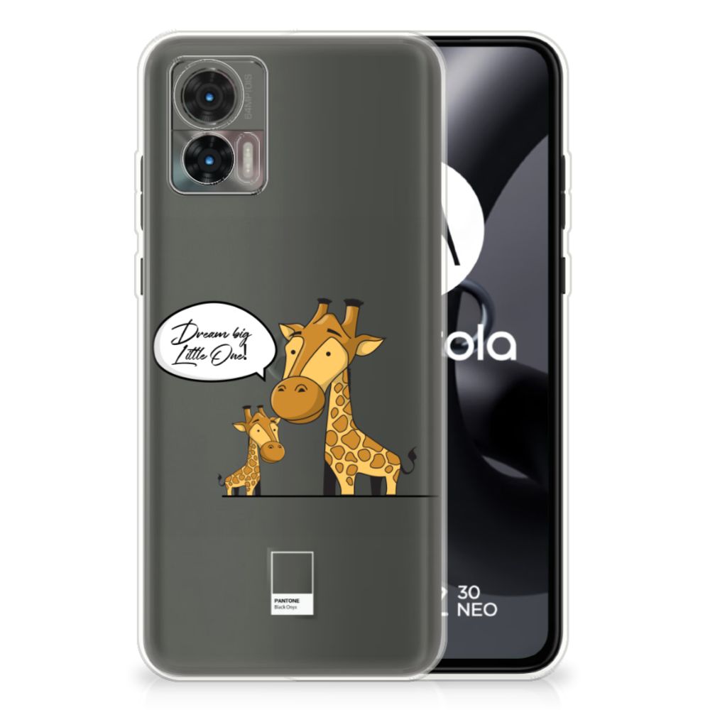 Motorola Edge 30 Neo Telefoonhoesje met Naam Giraffe